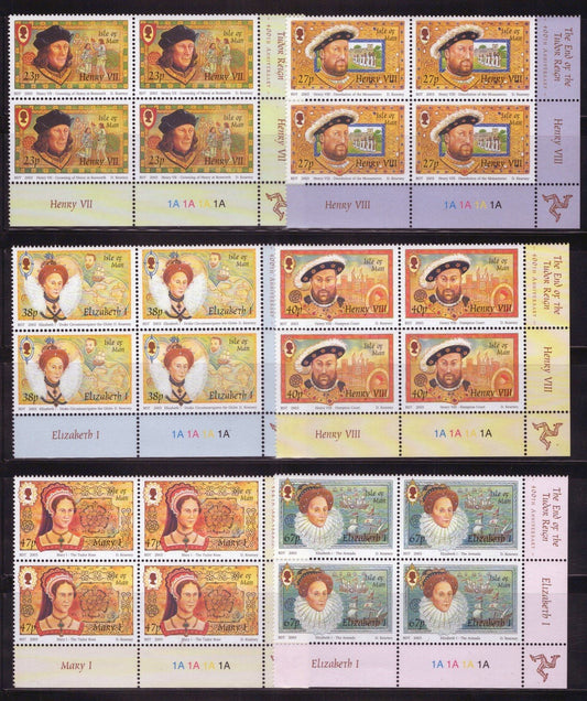 Isle of Man 1000-1005 MNH Block Tudor Reign Kings & Queens ZAYIX 061223SM147M