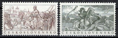 Czechoslovakia 562-563 MNH Art Matej Louda Dragon Killer Zayix Stamps 0325S0284