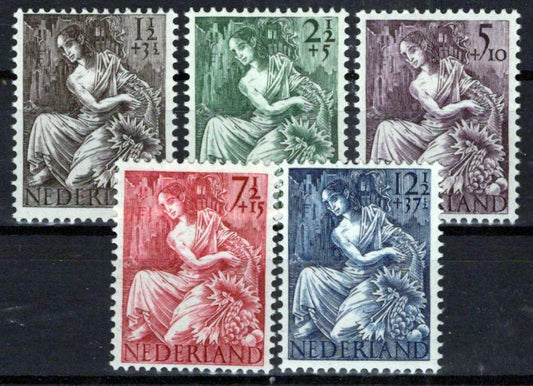 Netherlands B159-B163 MNH Semi-Postal Fortuna WWII Zayix Stamps 0225S0499M