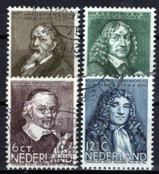Netherlands B94-B97 Used Semi-Postal Painter Medical Poet Zayix Stamps 0225S0506