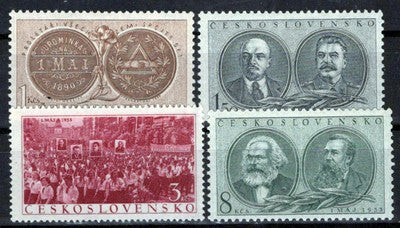 Czechoslovakia 589-592 MNH Lenin Stalin May Day Parade Zayix Stamps 0325S0296