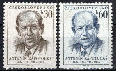 Czechoslovakia 676-677 MNH Pres. Antonin Zapotocky Zayix Stamps 0325S0326