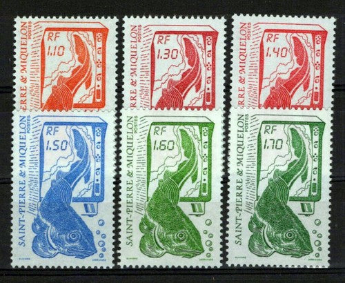 St. Pierre & Miquelon 479//485 MNH Fishery Resources Fish ZAYIX 0524S0262M