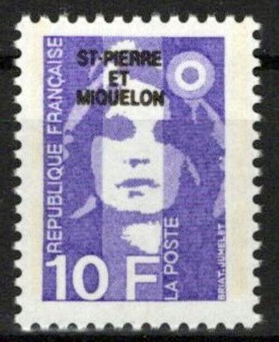 St. Pierre & Miquelon 544 MNH Ovpt Definitives Women ZAYIX 0524S0255M