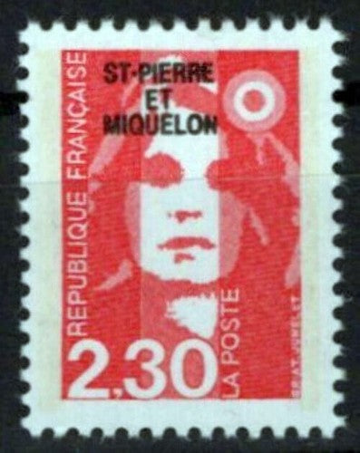St. Pierre & Miquelon 530 MNH Ovpt Definitives Women ZAYIX 0524S0260M