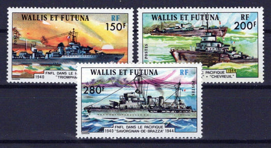Wallis & Futuna Islands 207-209 MNH Warships Military War ZAYIX 0524S0295