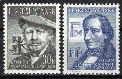 Czechoslovakia 816-817 MNH Karel Klic Josef Ressel Zayix Stamps 0325S0358