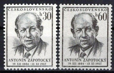 Czechoslovakia 829-830 MNH Pres. Antonin Zapotocky Zayix Stamps 0325S0363