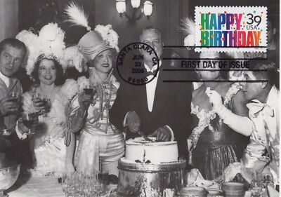 US First Day Cover FDC Maxi Card Happy Birthday Robert Baddeley ZAYIX 0924M0446