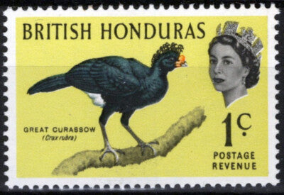 British Honduras 167 MNH Wmk Upright Great Curassow Bird ZAYIX 041123S140M