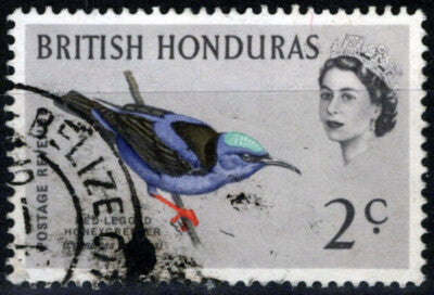 British Honduras 168b Used Wmk Sideways Honeycreeper Bird ZAYIX 041123S143
