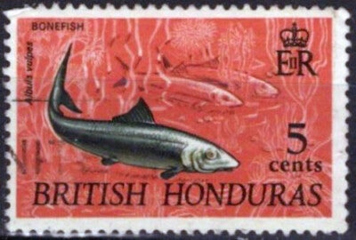 British Honduras 218 Used 5c Bonefish Marine Life ZAYIX 041123S163
