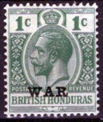 British Honduras MR2 MH 1917 1c Small War w/o Moire Overprint ZAYIX 041123S169