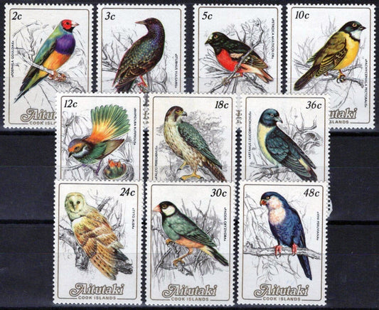 Aitutaki 322-331 MH Birds Nature Animals Owls ZAYIX 071423S171
