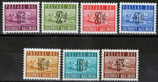 Guernsey J1-J7 MH Postage Due Overprints Castles ZAYIX 071423S193
