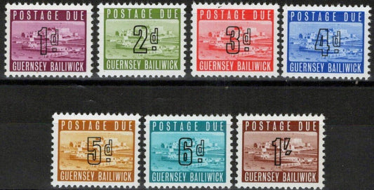 Guernsey J1-J7 MNH Postage Due Overprints Castles ZAYIX 071423S194