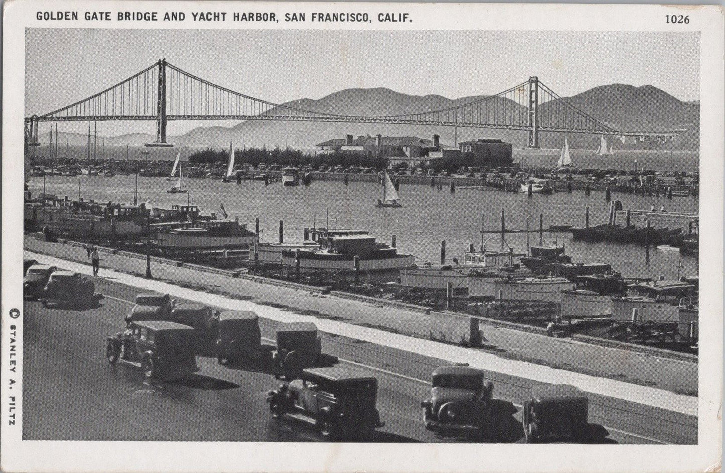 San Francisco Golden Gate Bridge Yacht Club Vintage Cars ZAYIX 060522SM111