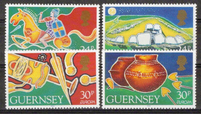 Guernsey 526-529 MNH Europa CEPT Archaeology Horses Pottery ZAYIX 101623S94