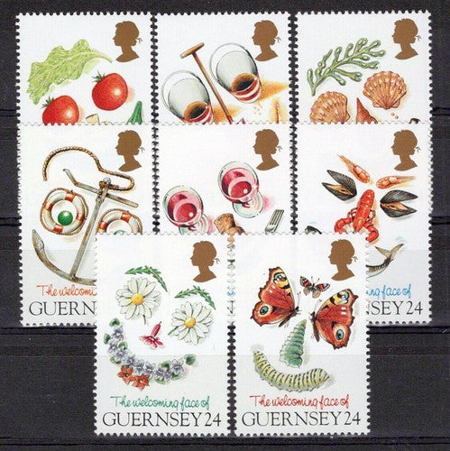 Guernsey 543-550 MNH Greetings Food Insects Fish ZAYIX 101623S98M