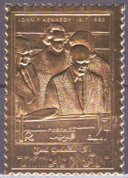 Umm Al Qiwain 406 A MNH J.F. Kennedy Gold Foil Politician ZAYIX 121722S124M