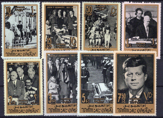 Umm Al Qiwain 129 A-136 A MNH Overprint J.F. Kennedy Politician ZAYIX 121722S128