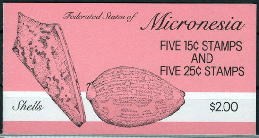 Micronesia 88b MNH Booklet Pane Marine Life Seashells