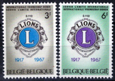 Belgium 679-680 MNH Lions Club Emblem ZAYIX 071823S43M