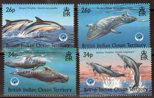 Br Indian Ocean Territory BIOT 203-206 MNH Ocean Year Whales ZAYIX 041123S171