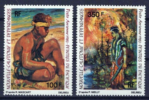 New Caledonia C191-C192 MNH Air Post Paintings Music Guitar ZAYIX 0524S0339