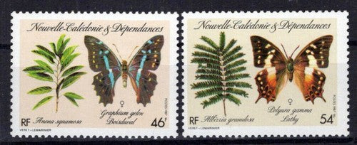 New Caledonia 555-556 MNH Butterflies Plants Nature Insects ZAYIX 0524S0321