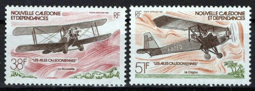 New Caledonia C180-C181 MNH Air Post Aviation Planes Aircraft ZAYIX 0524S0337