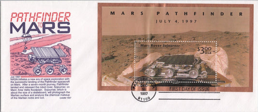 US 3178 FDC GAMM cachet - $3 Mars Pathfinder Souvenir Sheet ZAYIX 092222SM48