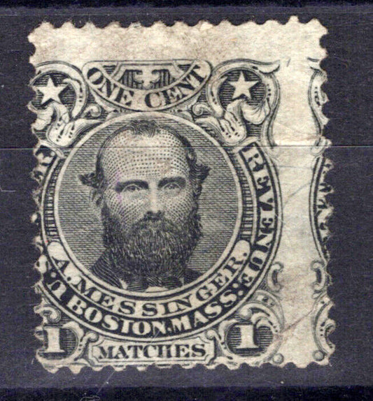 US Revenue Match Stamp RO133b EFO major left shift Messinger ZAYIX 0924MAR131