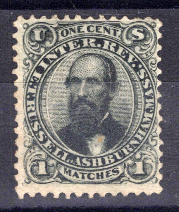 US Revenue Match Stamps RO163a FVF sound, E.T. Russell ZAYIX 0924MAR142