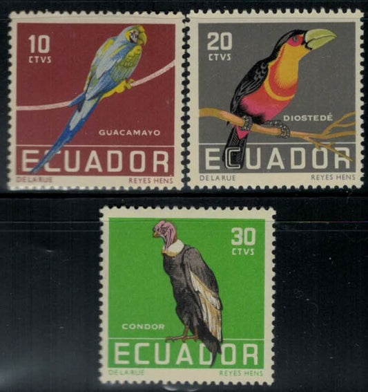Ecuador 634-636 MNH 1959 Birds Hummingbirds Toucan Parrots ZAYIX 021622-S41M