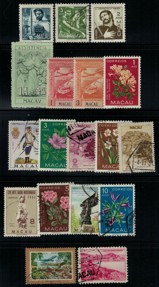 Macao 18 Macao Stamps Used Flowers Planes Military ZAYIX 021622S80