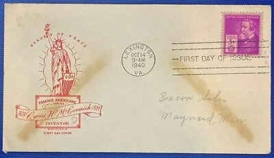 United States FDC FDC 891 Ross Engr Famous American Inventor McCormick ZAYIX 010622SM65