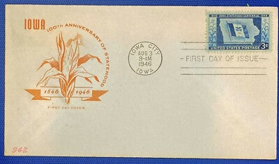 United States FDC 942 Farnam Corn Iowa Statehood UA ZAYIX 010622SM80