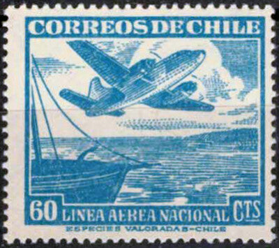 Chile C137 MNH Air Post Ships Airplane Aviation Transportation ZAYIX 072822S53M