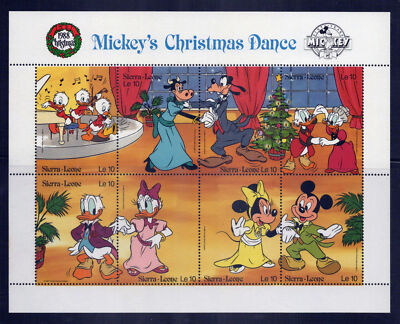 Sierra Leone 1010 MNH Disney Mickey's Christmas Dance ZAYIX 0624L0020