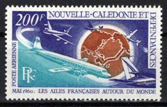 New Caledonia C72 MNH Air Post Aviation Planes Globe ZAYIX 0524S0367M