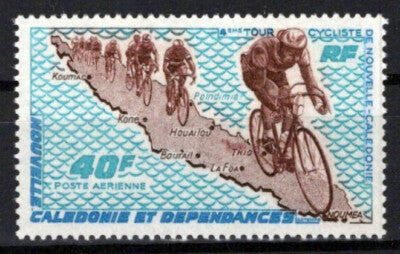 New Caledonia C77 MNH Air Post Bicyclists Maps Sports ZAYIX 0524S0363