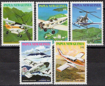 Papua New Guinea 540-544 MNH Planes of Missionaries Religion ZAYIX 072922S61