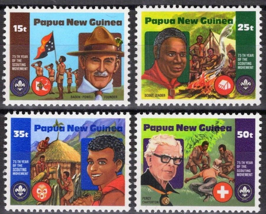 Papua New Guinea 554-557 MNH Boy Scouts Lord Baden-Powell ZAYIX 072922S64