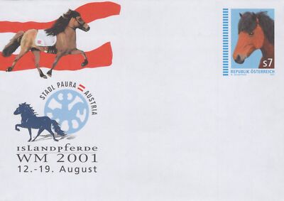 Austria Pre-stamped Envelope Horses Equestrian Zayix Stamps ZAYIX 0125M0375
