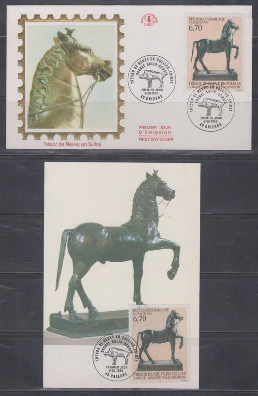 France First Day Cover/Maxi Card Sculpture of Horse ZAYIX 0125M0380