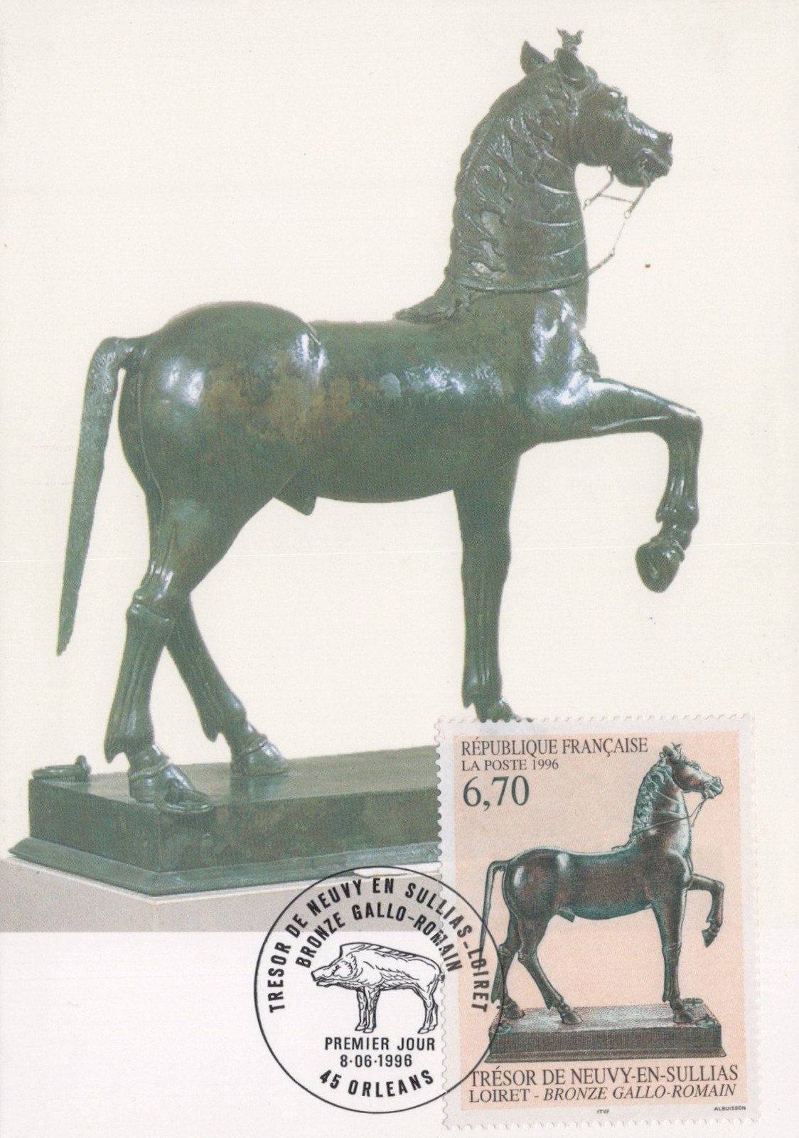 France First Day Cover/Maxi Card Sculpture of Horse ZAYIX 0125M0380