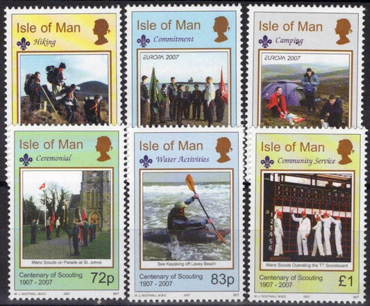 Isle of Man 1182-1187 MNH Manx Scouts Hiking Kayaking ZAYIX 061223SM168M