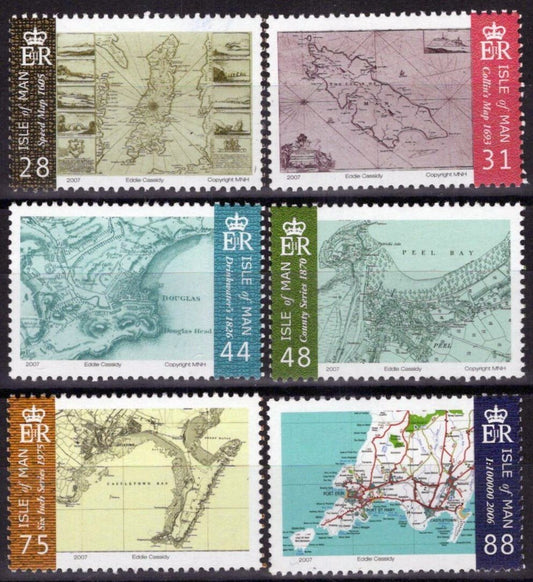 Isle of Man 1215-1220 MNH Historical Maps of Isle of Man ZAYIX 061223SM174M