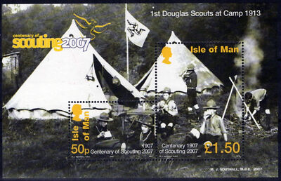 Isle of Man 1188 MNH Manx Scouts Camping Campfire Tents ZAYIX 061223SM169M